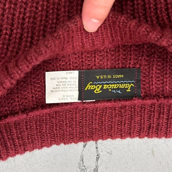 Vintage Jamaica Bay Striped Retro Sweater 80s Large - Picture 3 of 5